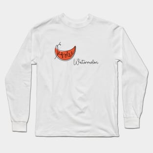 Watermelon continuous one line drawing Long Sleeve T-Shirt